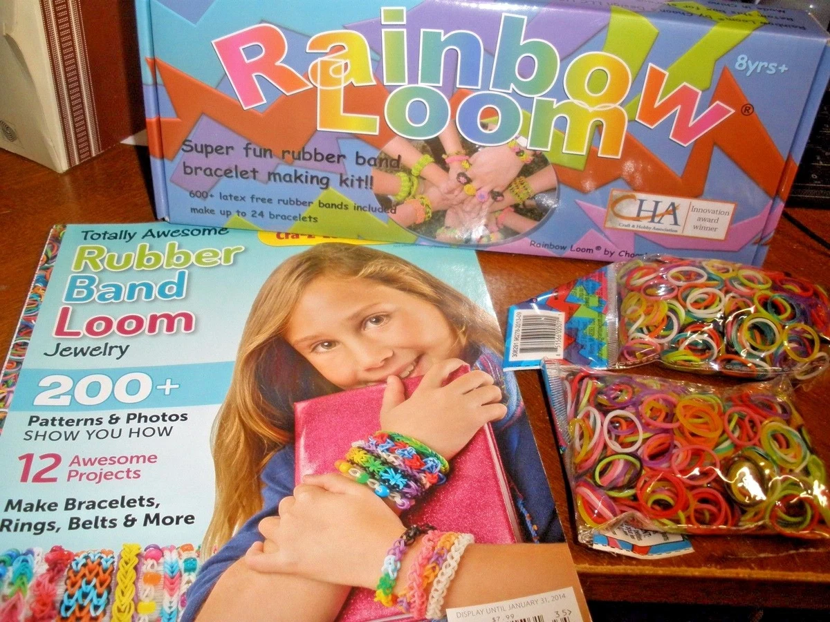 NEW Rainbow Loom, 2 NEW bags of bands-1200 total, Jewelry Maker Magazine