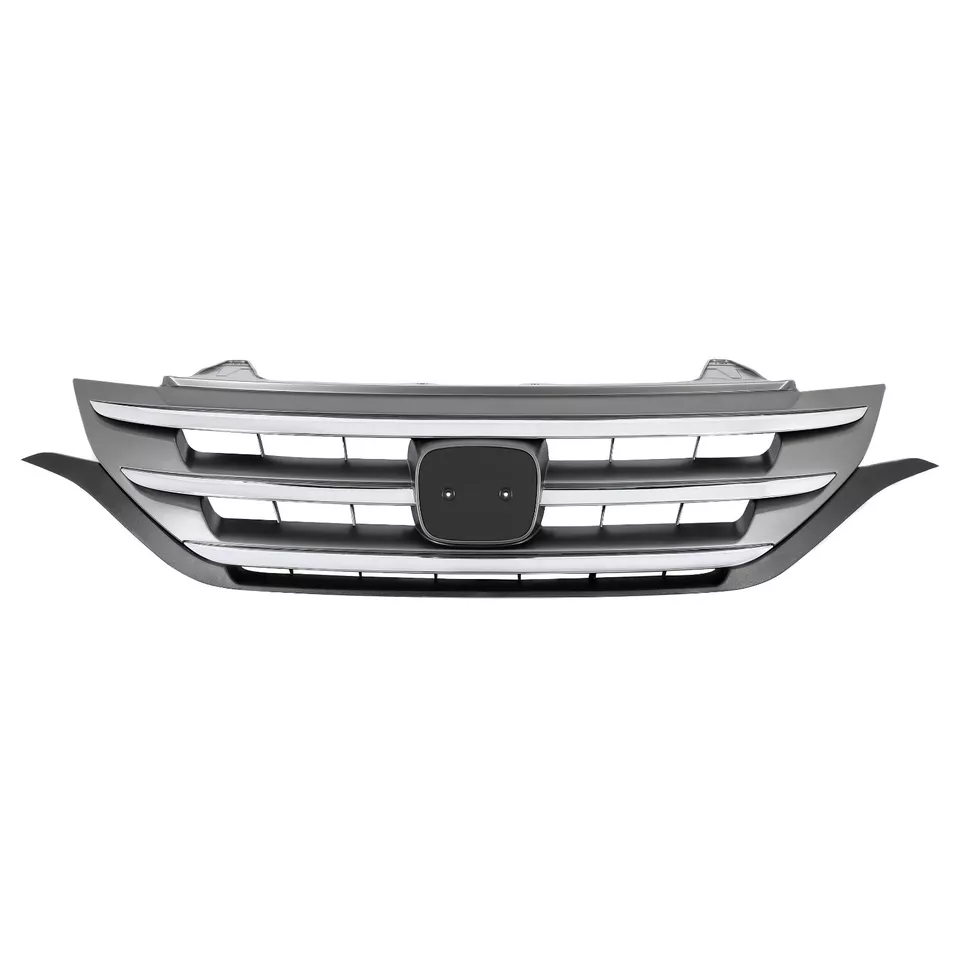 For 2012-2014 Honda CRV CR-V Front Bumper Grille Hood Upper Grill w/Chrome Trim - Image 2 of 4