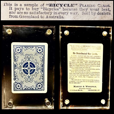 c1899 Historical USPCC Sprocket #1 Bicycle Sample Ad Playing Card Merchant