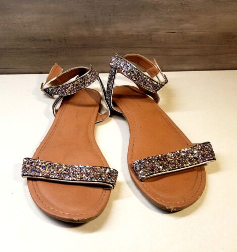 Sandali da donna Wild Diva Lounge glitter cinturini alla caviglia taglia 7,5 - Foto 1 di 8