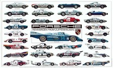 New In Original Pack Porsche Poster Rennwagen Race Cars From Zuffenhausen 24x36 New In Original Pack Porsche Poster Rennwagen Race Cars From Zuffenhausen 24x36