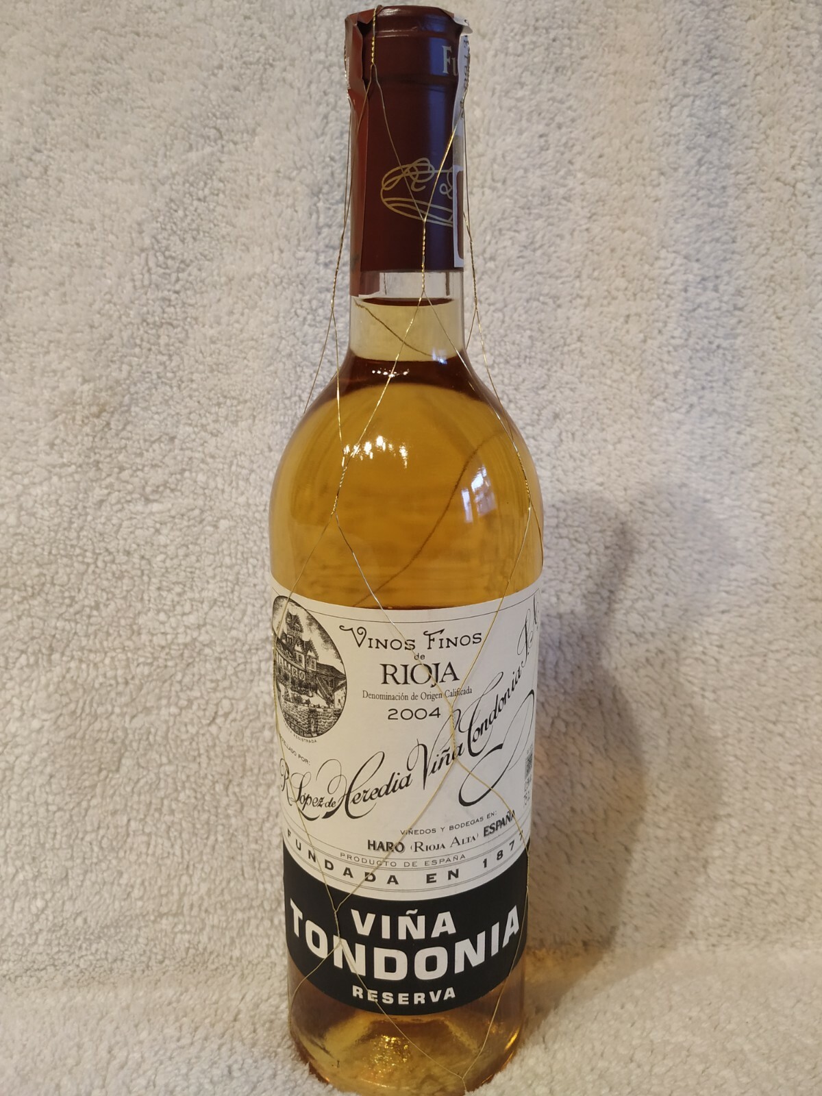 Botella Vino VIÑA TONDONIA 2004 RESERVA BLANCO "Bodegas López Heredia" ÚLTIMAS