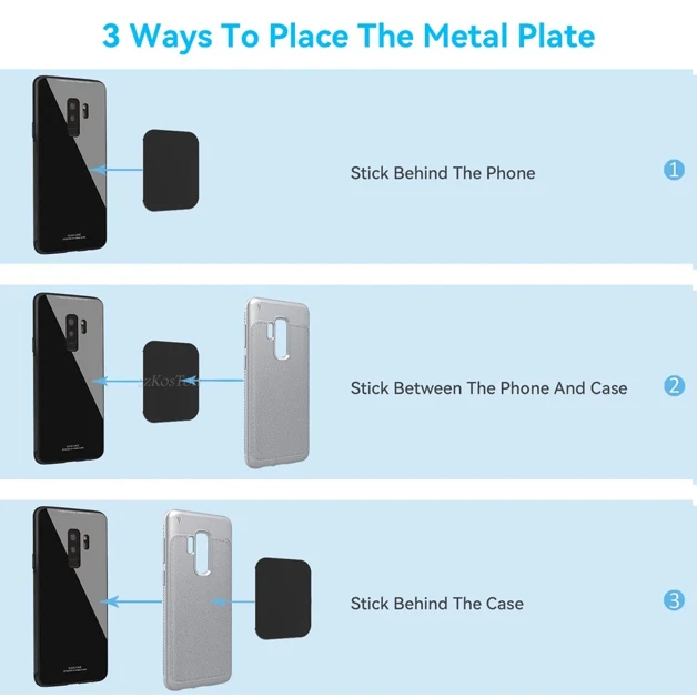 Magnetic Phone Holder Replacement Plates Car Mobile Spare Metal Plate Sticky Pad - Image 2 of 4