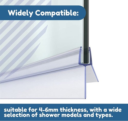 Bath Shower Screen Door Rubber Seal Strip Glass for Thickness 4 - 6mm Gap 4-30mm - Picture 4 of 21