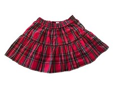 CREWCUTS Girls SKIRT, Size X Small 4-5, Red Tartan Plaid Holiday Christmas Party