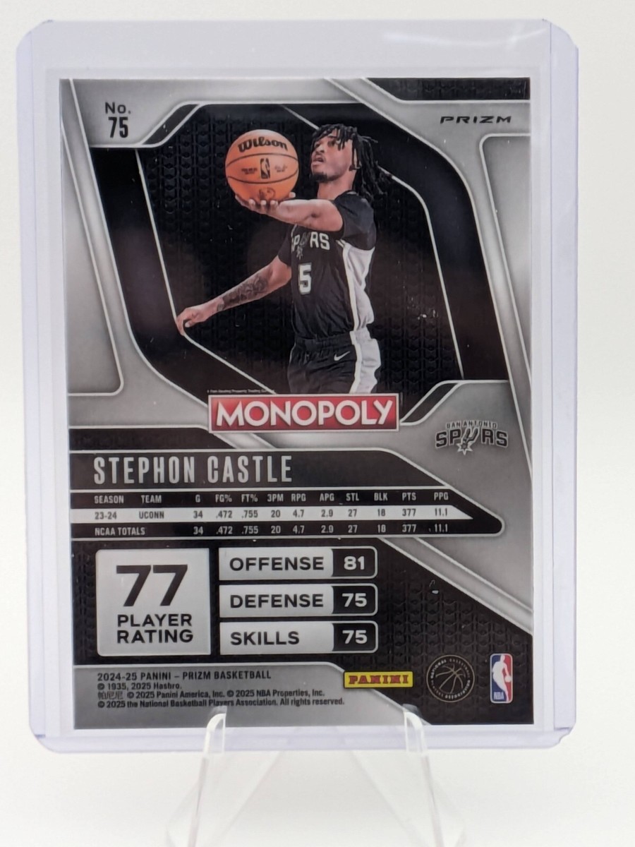 2024-25 Prizm Monopoly #75 Stephon Castle (RC) Red Wave Prizms