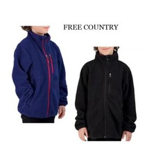 NEW BOYS FREE COUNTRY SOFT FEEL HIGHLAND FULL ZIP SHERPA FLEECE JACKET VARIETY