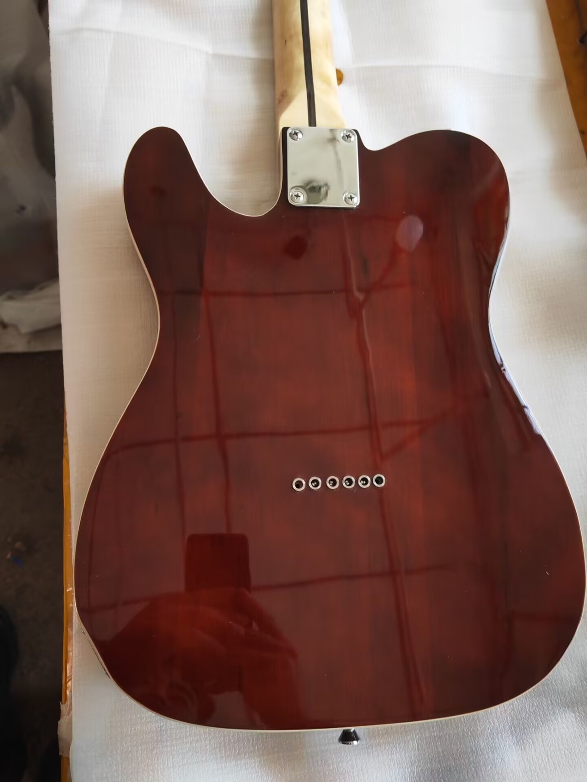 Custom Dark Red Electric Guitar with Red Totoise Pickguard Maple Neck