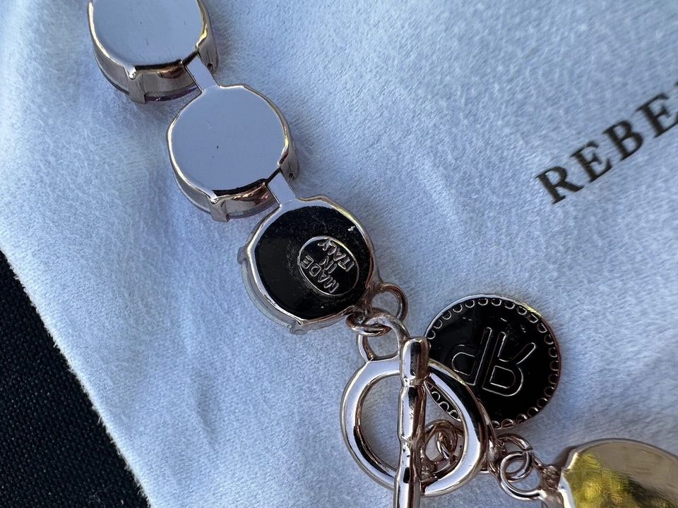 Crystal Gem Fashion Necklace Choker Rose Gold Plated Made In Italy Rebekah Price - Image 4 of 4