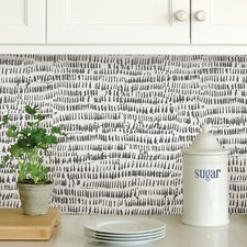 Wallpops Contemporary Kylver Charcoal Peel and Stick Modern Abstract Wallpaper