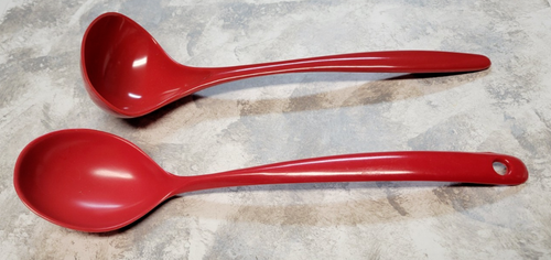 COPCO Servizio Cucchiaio e Mestolo Hutzler Rosso Plastica Melamina Lotto di 2 - Foto 3 di 13