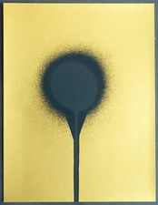 Otto Piene  " Schwarz auf Gold " Serigraphie - Siebdruck 1977