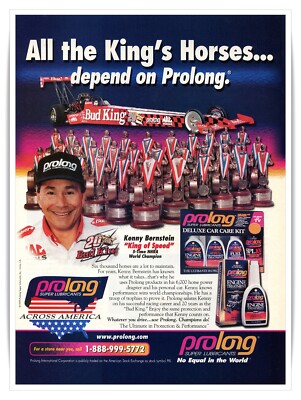 Prolong Super Lubricants Kenny Bernstein NHRA Vintage 1999 Print Magazine Ad