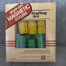 Vintage TipTop Snap On Magnetic Rollers 4 Jumbo 10 Med 10 Large Set