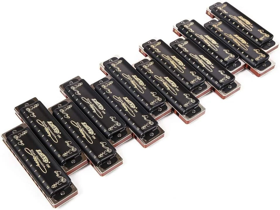 EASTTOP T008K-12 10Holes Harp Diatonic Blues Harmonica Set Of 12 Mouth Organ Set - Image 2 of 4