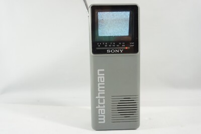 Vintage 1990s Sony Watchman FD-10A B&W Handheld Pocket TV VHF/UHF
