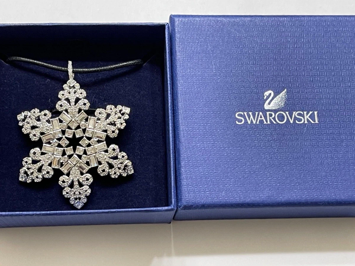 Signed Swan Swarovski Snowflake Brooch Pendant eBay
