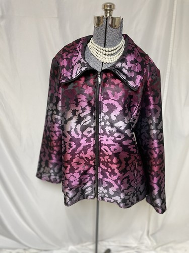 Erin London Jacket Size 3X Funky ART to WEAR Lux Zip Jacket Blazer Amazing Fun - 第 5/24 張圖片
