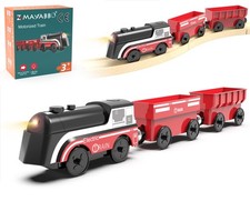 Battery Operated Train for Wooden Track, Motorized Train for Toddlers 3 Year...