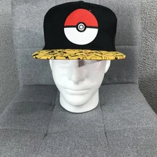 Pokemon Hat Cap Snap Back Youth Black Yellow Pikachu Pokeball Graphic Gamer 2016