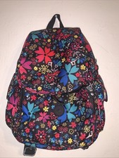 Mochila Kipling Mediana Púrpura/Azul/Rosa Floral Cremallera Cierre Magnético