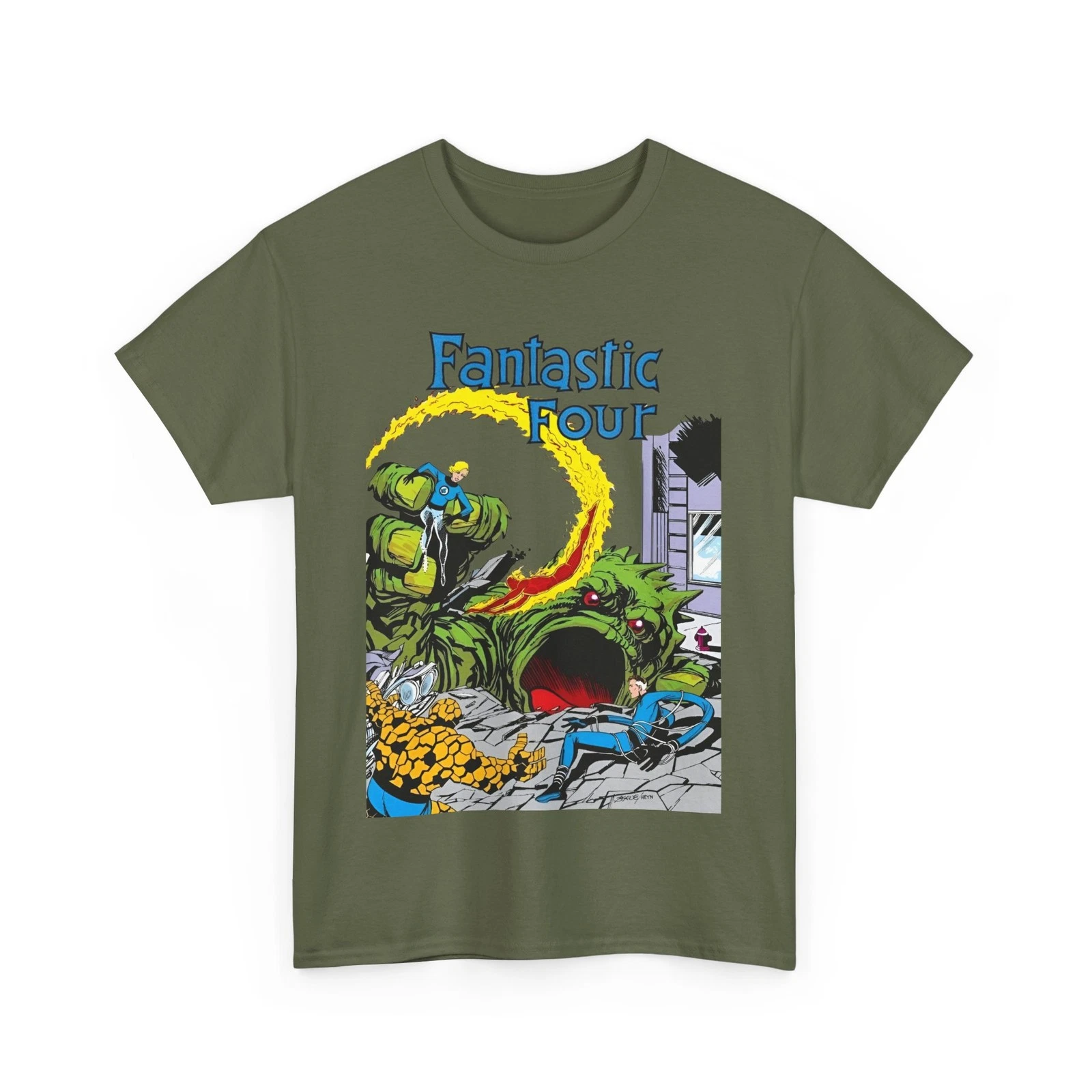 Fantastic Four T-Shirt - John Byrne Art - #1 Cover - Marvel Comics - Human Torch