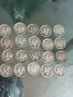 Mercury Dimes 20 Coins 90% Silver 1926 -1945 Mixed Dates Mint Marks Family Saved