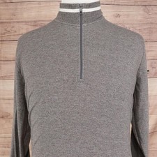 Polo Ralph Lauren Sweater Mens Medium Gray Quarter Zip Mock Neck Pullover
