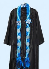 2026 Stitch Graduation Ribbon Lei in Blue tones with two braids-- Ready to ship