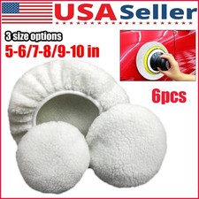 6pcs Pure Wool Polishing Pads 5-6 7-8 9-10 Car Buffer Waxing Bonnet Cover
