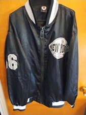 Vtg Smoke Rise New York Satin Bomber Jacket B...