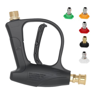 #ad #ad Pressure Washer Gun 1 4quot; M22 14mm with 5 Spray Nozzles Aluminum W 5 Nozzle $18.12