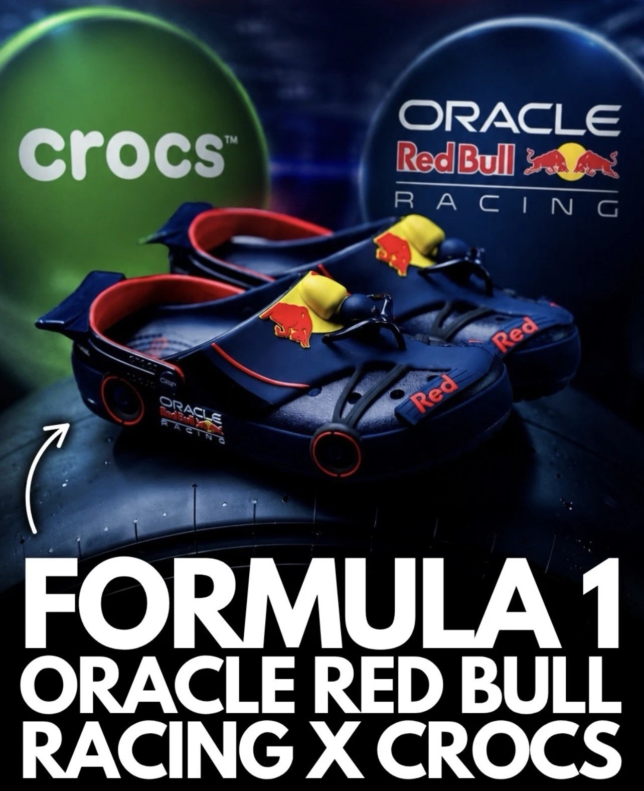 Pre-order Limited Edition MENS Oracle Red Bull Racing X Crocs Crocband™ Clog NEW