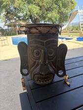 Vintage Hand Carved Indonesian Wooden Tribal Tiki Wall Mask Balinese Decor Large