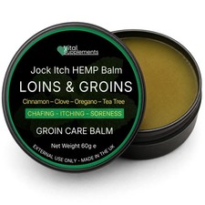 Loins & Groins™ Jock Itch Max Antifungal Athletes Foot Cream w/Hemp Balm - 60ml