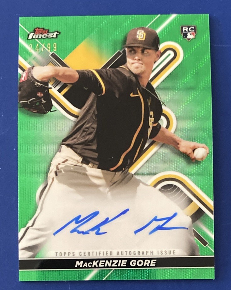 2022 Topps Finest Mackenzie Gore Auto Green Refractor /99 24/99 #FA-MG