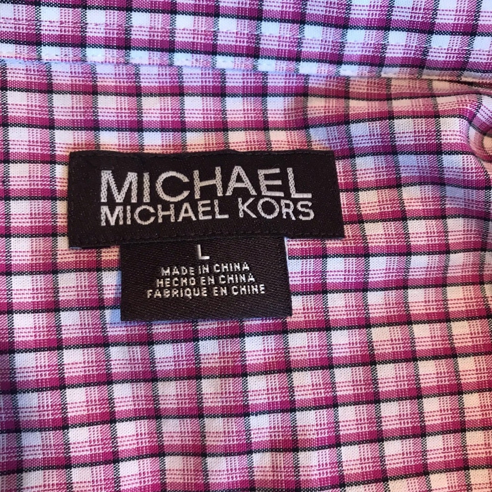 MICHAEL Michael Kors Checked Button Down Shirt Sz… - image 3