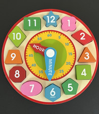 Melissa  Doug Shape Sorting Clock Puzzle with Number Blocks