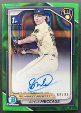 2024 Bowman Draft - Chrome Prospect Autographs Bryce Meccage Green Lava Ref /99