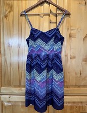 American Eagle Outfitters Sundress Chevron Blue/Purple Sleeveless Size 4