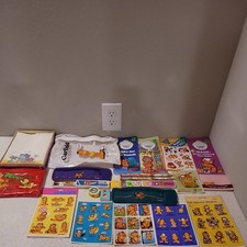 Lot of Vintage Garfield Stationary stickers pencils erasers  More