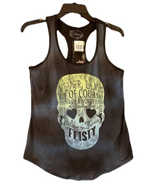 Disney How To Get To Neverland Skull Sleeveless T-Shirt Size Medium, NWT