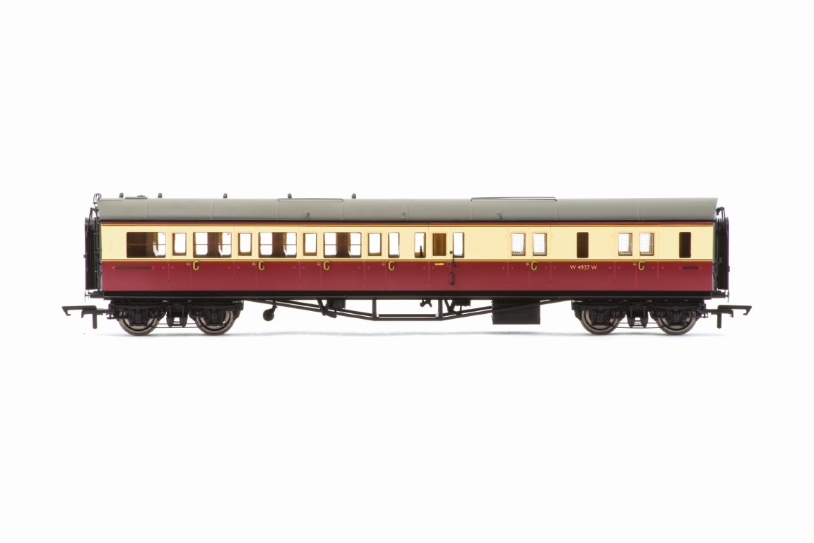 Hornby R40473 OO Gauge GW Collet Right Hand Corridor Brake Third BR Crimson And