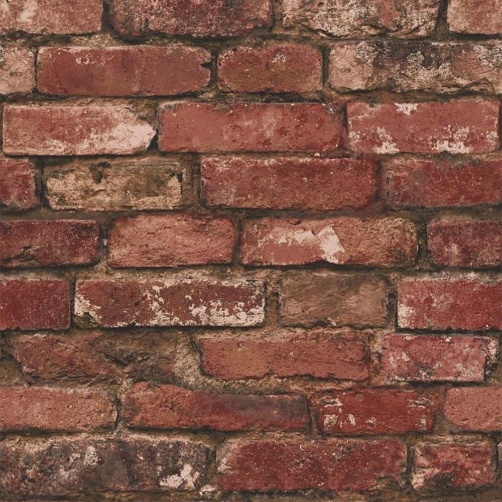 Brick Effect Wallpaper Red Rustic Fine Decor FD31285 Feature Wall 10m x 53cm
