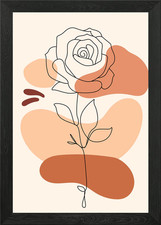 Abstract Flower Boho Art Framed Wall Art Poster Canvas Print Picture