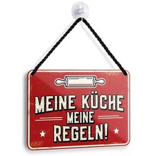 Meine Küche Meine Regeln Schild 18x12cm Retr...