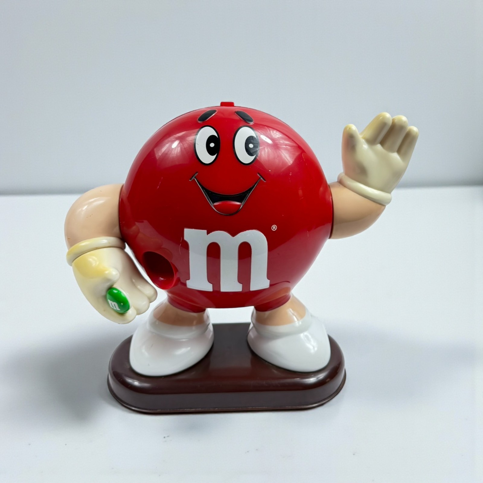 Vintage 1992 Round Red Mars M&M Candy Dispenser 90s M&Ms Americana