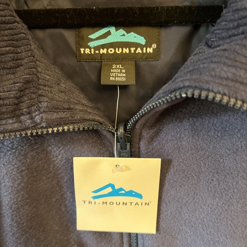 Tri-Mountain Men's Blue Fleece Jacket Size XXL. New with Tag - Picture 2 of 5