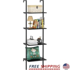Durable Wall Mounted Ladder Shelf Multi-functional Storage Rack Home Office New