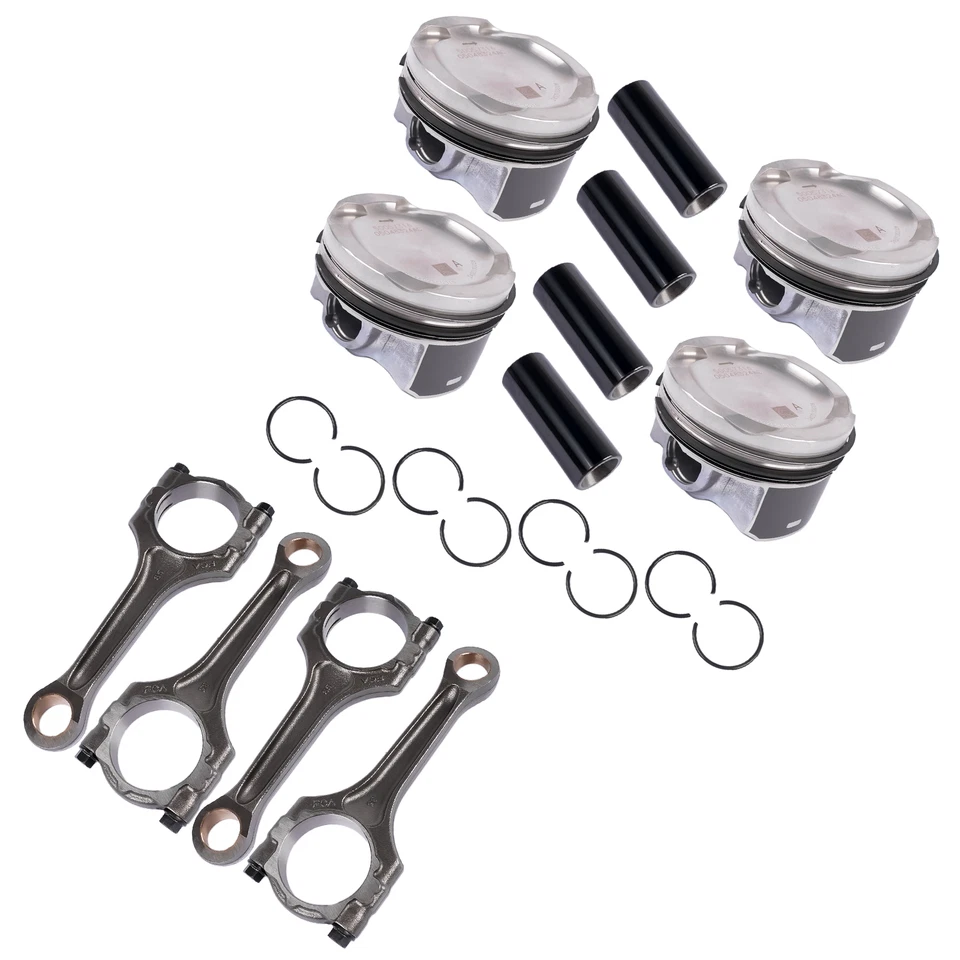 4Pcs Pistons w/Rings +Connecting Rod For 16-25 Jeep Grand Cherokee WL Dodge 2.0 - Image 3 of 4